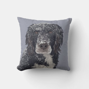 Coussin Portrait de chien mélange de Spaniel