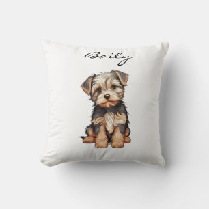 COUSSIN PORTRAIT DE CHIEN PERSONNALISÉ BANNER-MORKIE IMPRI