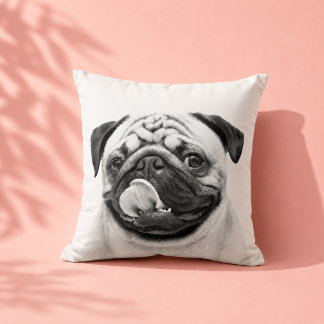 Coussin Portrait de compagnie minimaliste B & N