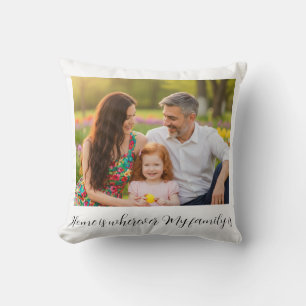 Coussin Portrait de famille personnalisé avec message pers