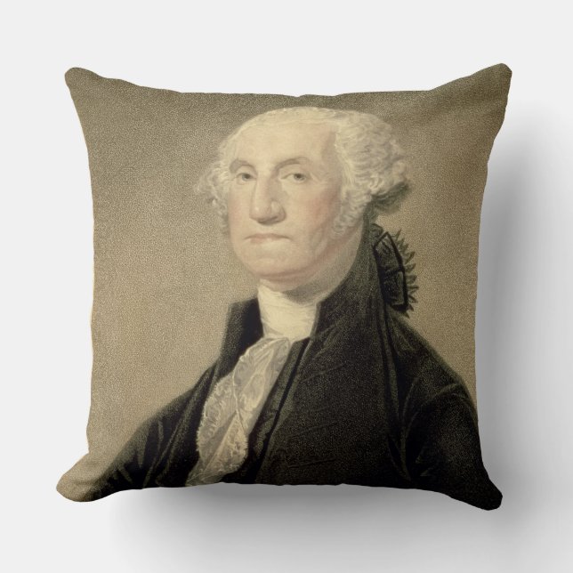 Coussin Portrait de George Washington, gravé par William (Recto)