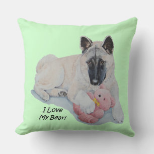 Coussin Portrait de l'animal de compagnie de l'ours en pel