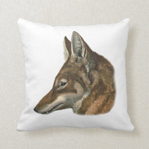 Coussin Portrait de loup abyssinien
