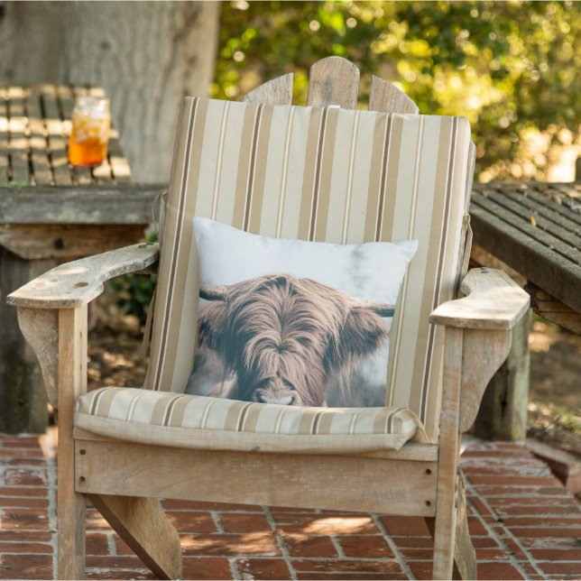 Coussin Portrait de vache Highland (Chaise)