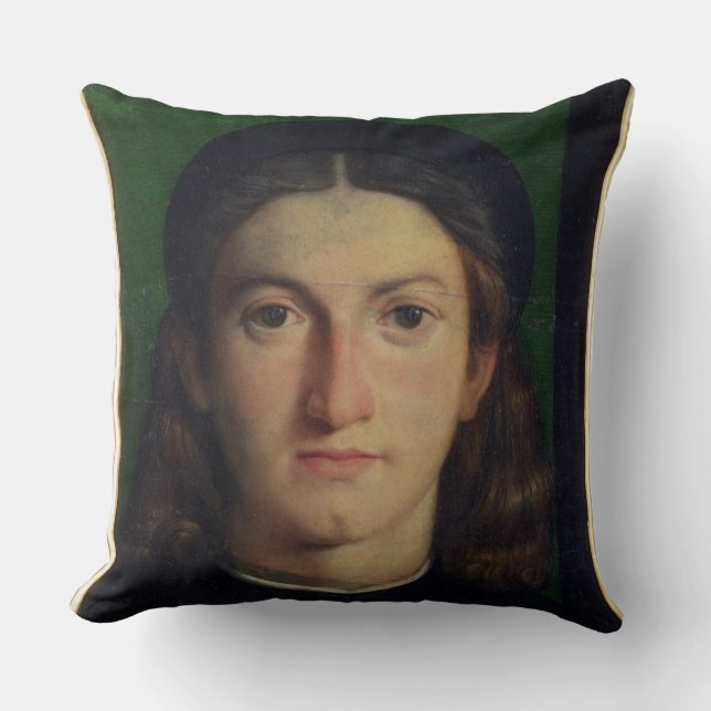 Coussin Portrait d'un jeune homme, c.1505 (huile sur le (Recto)