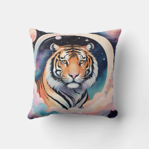 Coussin Portrait d'un tigre dans l'espace