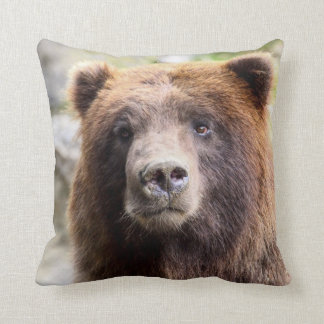 Coussin Portrait grizzli-ours fermé
