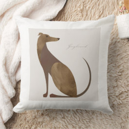 Coussin Portrait moderne Greyhound Dog