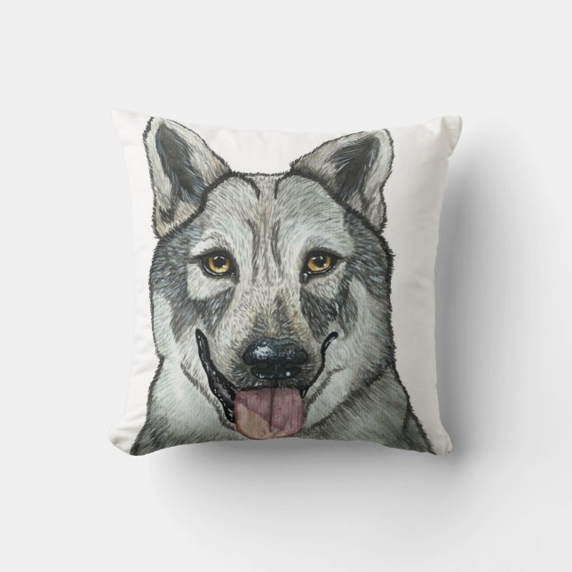 Coussin Portrait nature du loup mou (Recto)