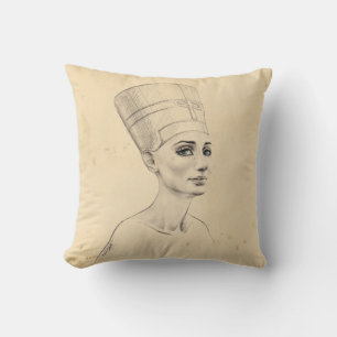 Coussin Portrait Néfertiti dessin Ancienne Egypte papyrus