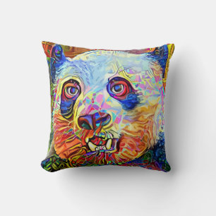 Coussin Portrait Panda dynamique