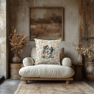 Coussin Portrait personnalisé de Berger Australien Abstrai