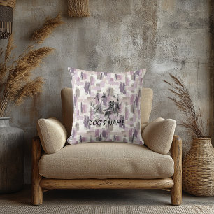 Coussin Portrait personnalisé de Golden Retriever sur fond