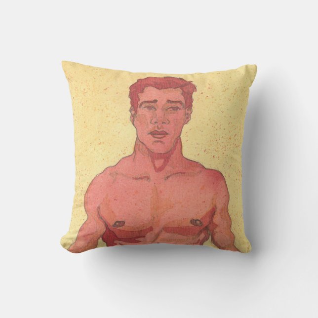 Coussin Portrait rouge (Recto)