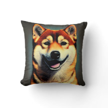 Portrait Shiba Personnalisé Photo Jeu d'oreiller