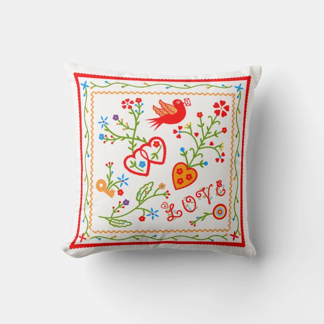 Coussin Portugais amoureux de folk mouchoirs motif (Recto)