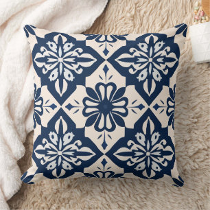 Coussin Portugais Azulejo Bleu et Blanc