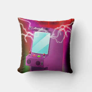 Coussin Poster d'arcade rétro des années 1980