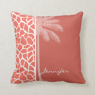 Coussin Poster de animal aigre-doux de girafe de couleur