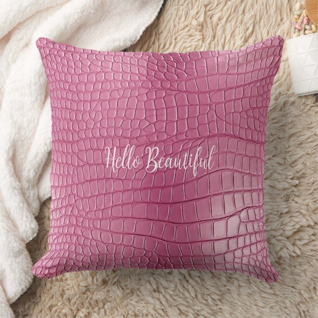 Coussin Poster de animal Alligator rose (Couverture)