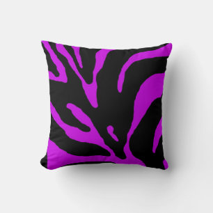 Coussin Poster de animal de bande violet Zebra