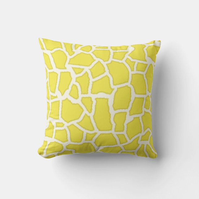 Coussin Poster de animal de girafe jaune citron (Recto)