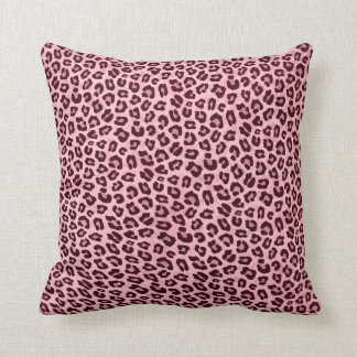 Coussin Poster de animal de léopard d'or Rose