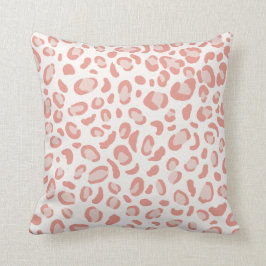 Coussin Poster de animal de léopard rose corail