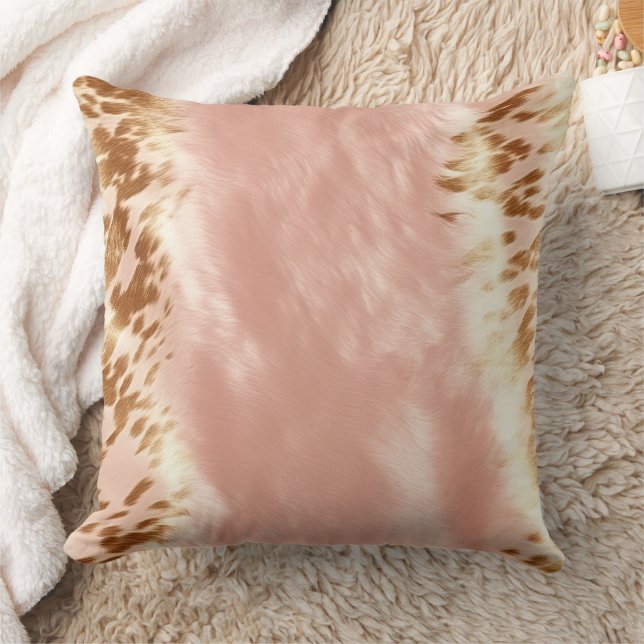Coussin Poster de animal de vache rose (Couverture)