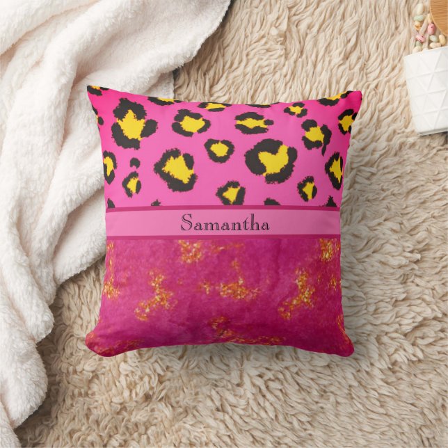 Coussin Poster de animal léopard rose Cheetah tendance (Couverture)