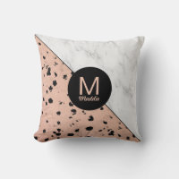 Poster de animal or rose avec Monogramme