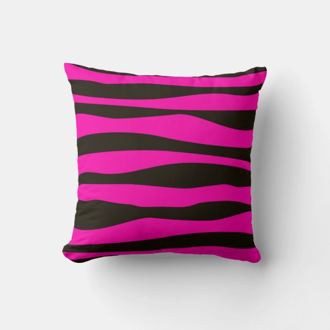 Coussin Poster de animal rose chaud et noir (Recto)