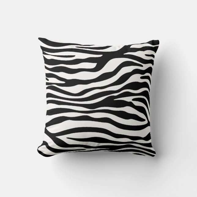 Coussin Poster de animal Zèbre noir et blanc (Recto)