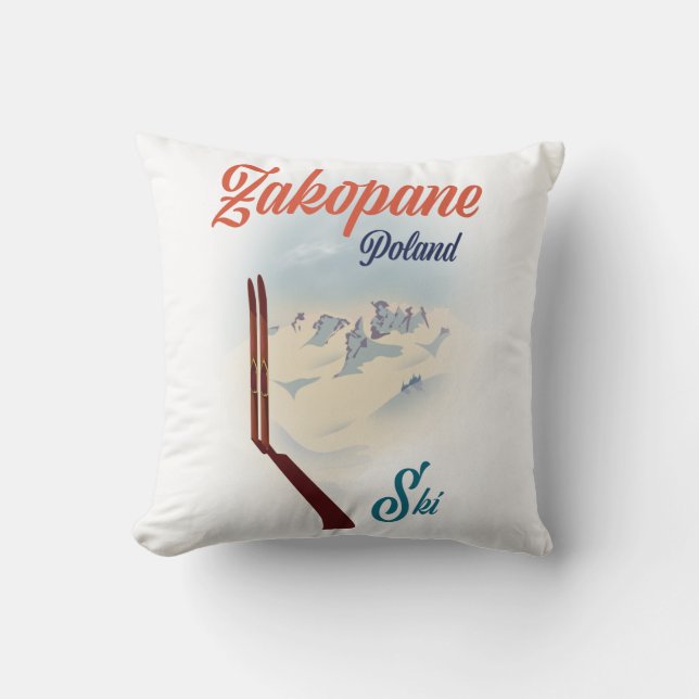 Coussin poster de ski Zakopane Pologne (Recto)