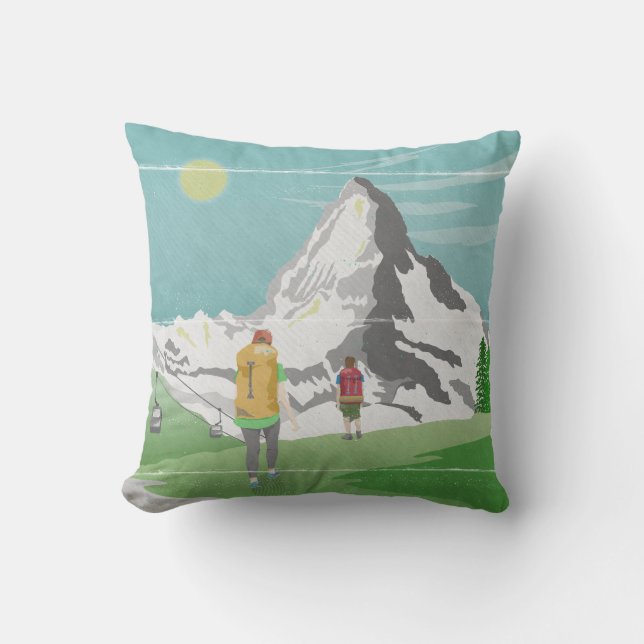 Coussin poster de voyage matterhorn Suisse (Recto)