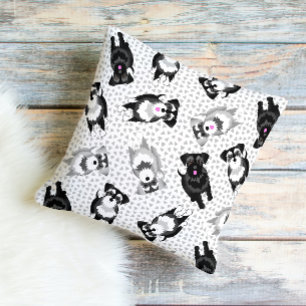 Coussin Poster Jamais Trop de Schnauzers