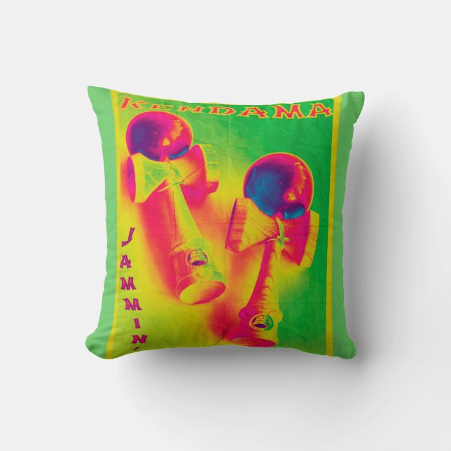 Coussin Poster psychédélique de Kendama Jammin (Recto)