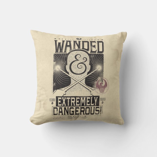 Coussin Poster Recherché déambulé et extrêmement dangereux (Recto)