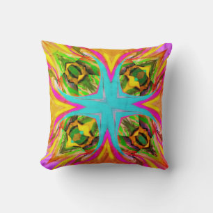 Coussin Poster Turquoise, vert et rose