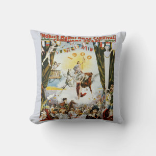 Coussin Poster vintage Mardi Gras