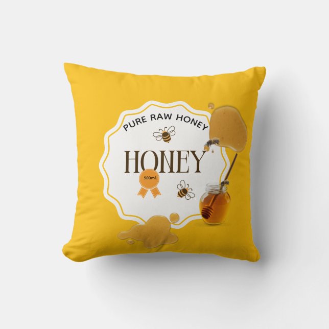 Coussin Pot de miel Abeille à miel Nid d'abeilles Apiary (Recto)