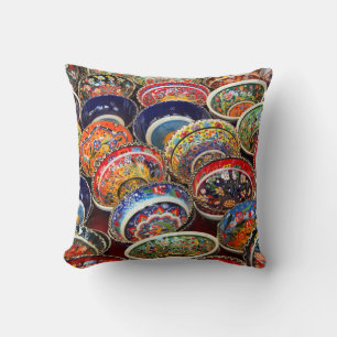 Coussin Poteries turques et boeufs en céramique
