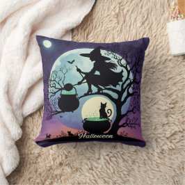 Coussin Potions brassées de sorcières sur Halloween la nui
