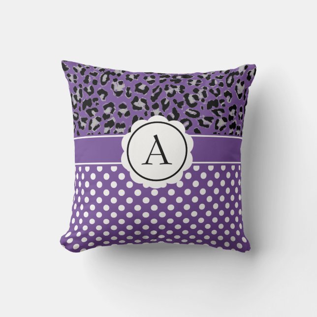 Coussin Pots et animaux de fille imprimer monogramme jeter (Recto)