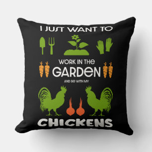 Coussin Poules Et Jardinage