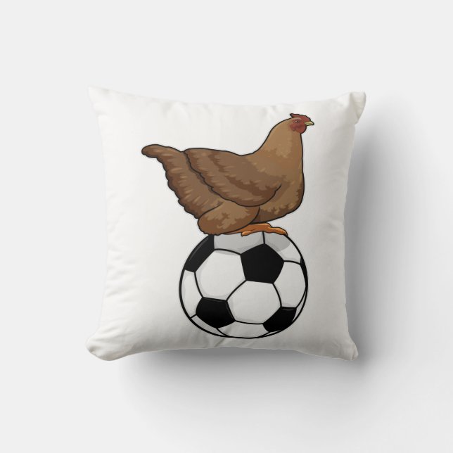 Coussin Poulet aux sports de football (Recto)