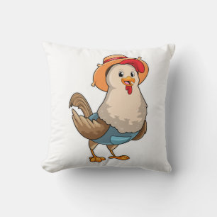Coussin Poulet en fermier avec Casquette