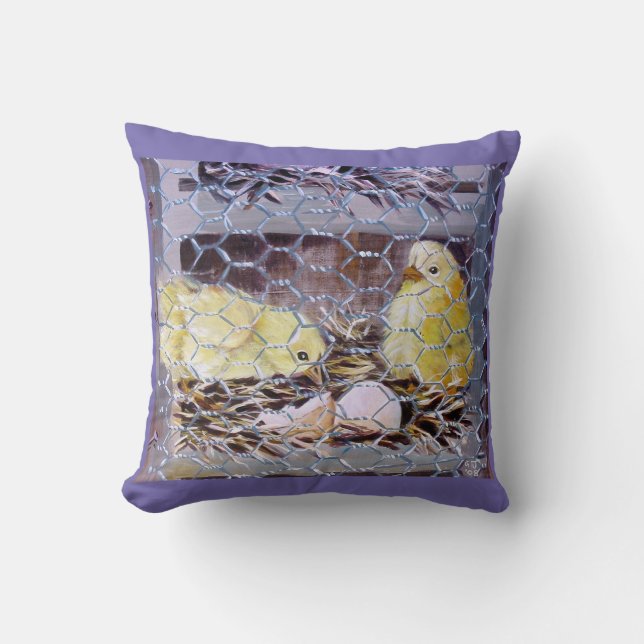 COUSSIN POULET ET OEUFS JETER LE COULEUR (Recto)