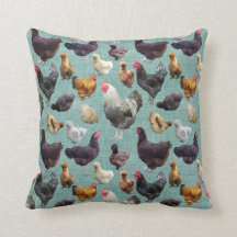 Poulets de jardin sur coussinet de Burlap vert moy