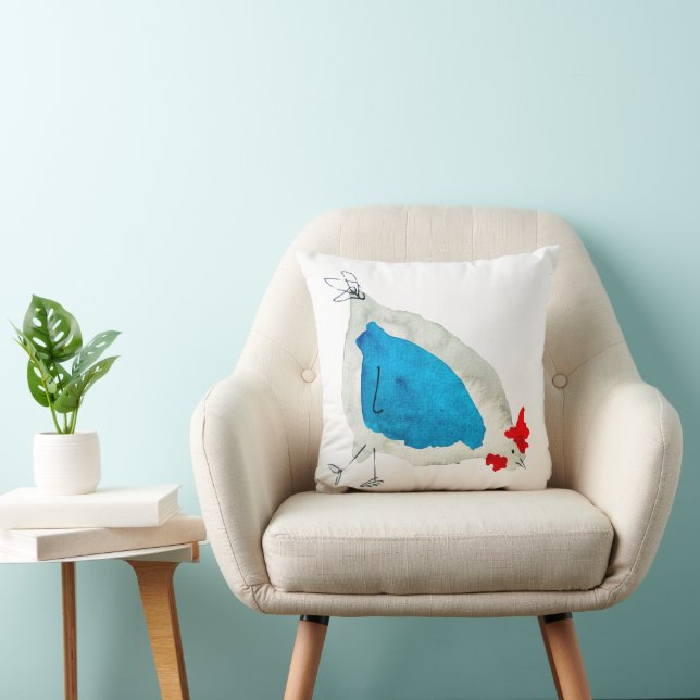 Coussin Poulets mignons aquarelle (Chaise)